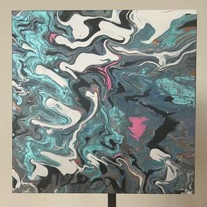 Small Blue Art on Canvas.